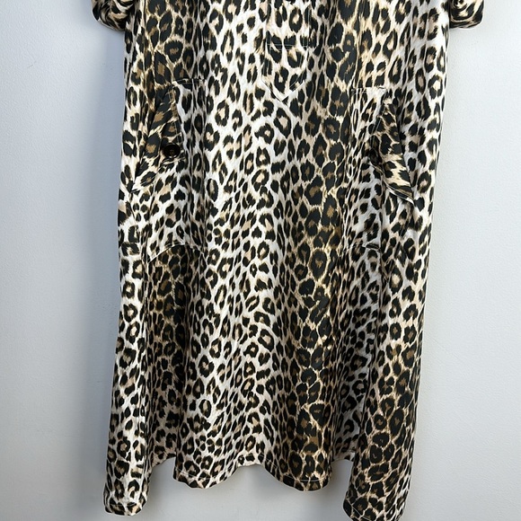 LA Preston Ouiston Silk Fall 2024 Arradon Flared Midi Dress Leopard Size 2/US 8 - Picture 11 of 16